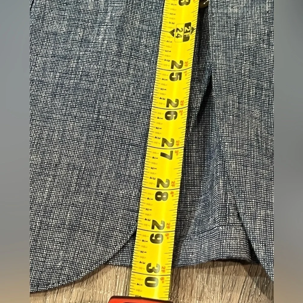 J. Crew Size L Linen Cotton Blend Blue Crosshatch Mainline 2 Button Sport Coat